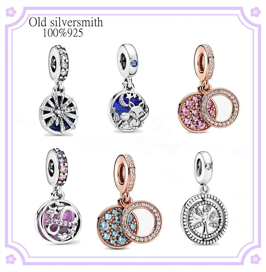 

Hot Sale Real 925 Sterling Silver pando Beads for Women Fit Original Charm bracelet DIY Crystal high Jewelry