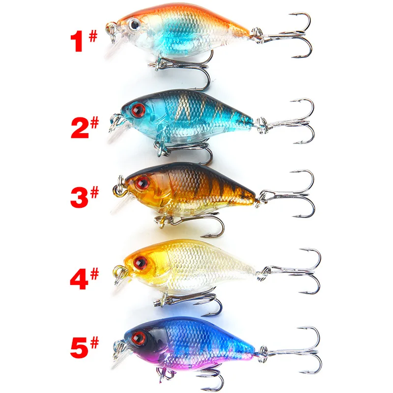 

High Quality 5pcs Fishing Lures 4cm 4.6g Crankbaits Artificial Baits Hard Lures Carp Fishing Pesca Isca Wobbler Tackle for Sea