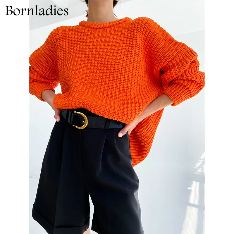 Свитер Женский вязаный оверсайз с длинным рукавом Осень-зима | Женская одежда