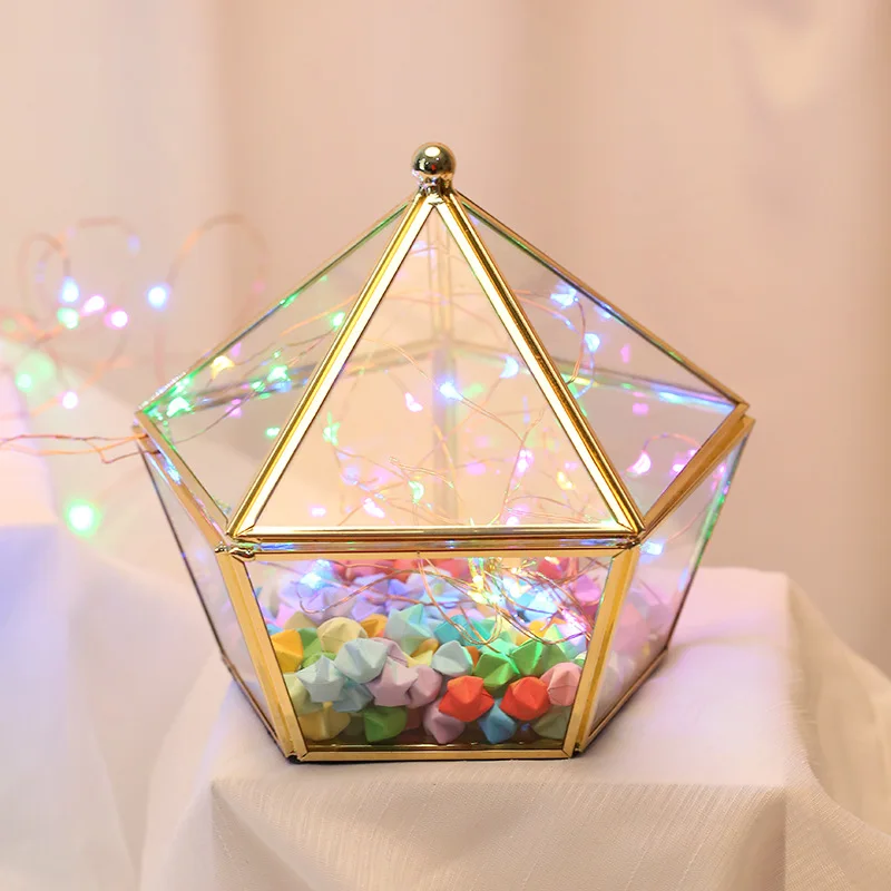 Прозрачная стеклянная коробка геометрической формы контейнер для хранения