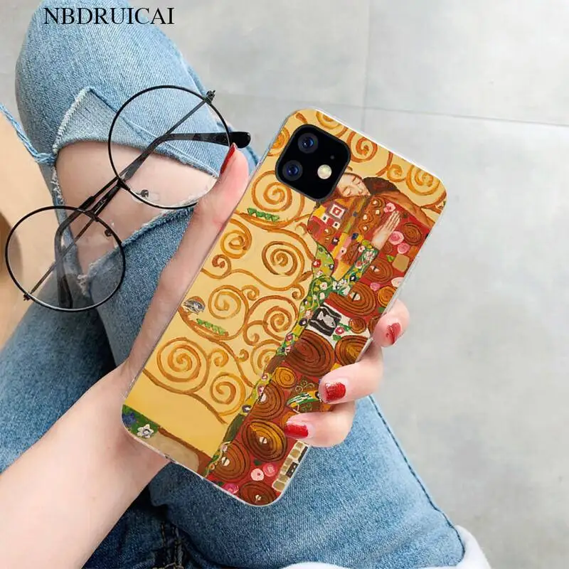 Черный мягкий резиновый чехол для телефона PENGHUWAN the kiss Gustav Klimt с рисунком iPhone 11 pro XS