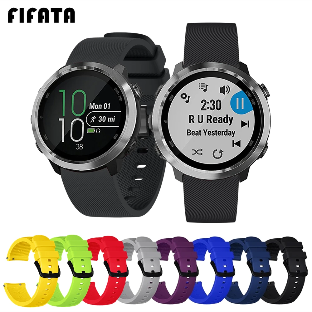 

FIFATA Silicone Band Strap 20mm Bracelet For Garmin Vivoactive 3 / Music / Forerunner 245 245M 645 / Venu Smart Watch Wristband