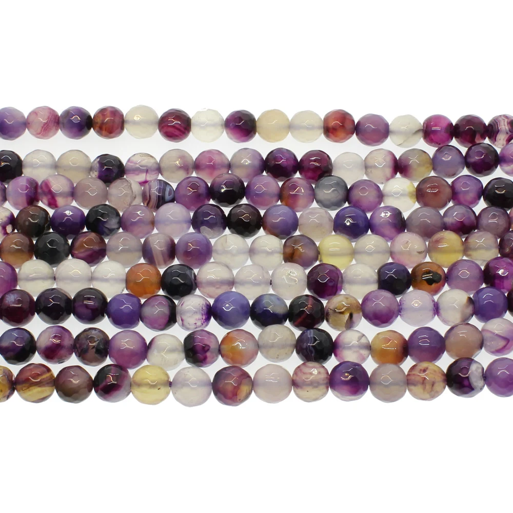 Разноцветные глянцевые круглые бусины из натурального камня для изготовления
