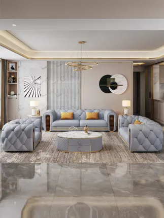 

Modern design luxury sofa set living room furniture several seater leather soft with best service