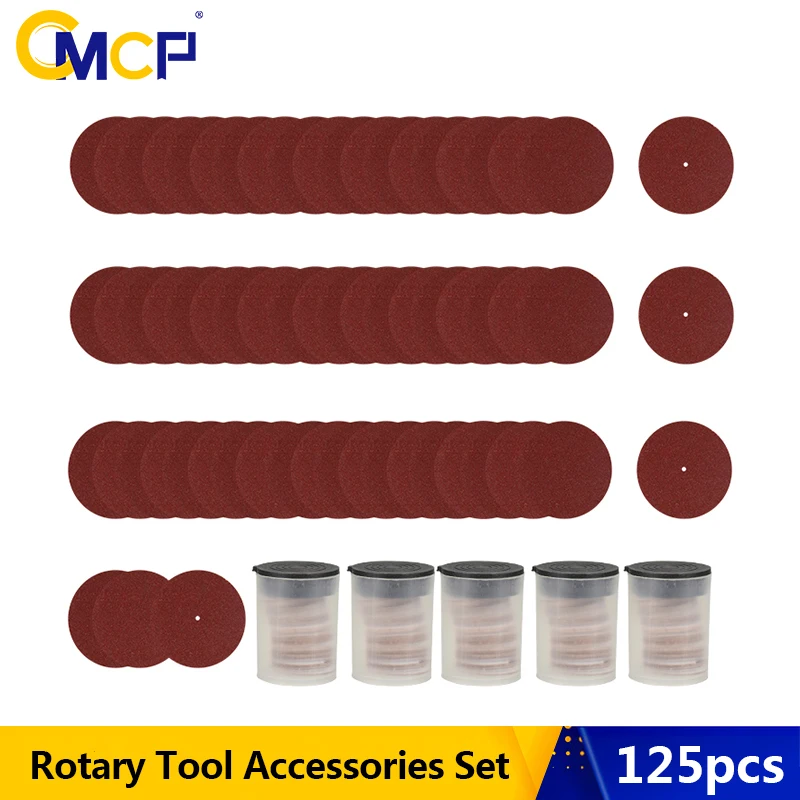 

CMCP Sanding Paper Set 125pcs 20mm Sandpaper for Metal Wood Polishing Rotary Tool Accessories Polishing Wheel Brush