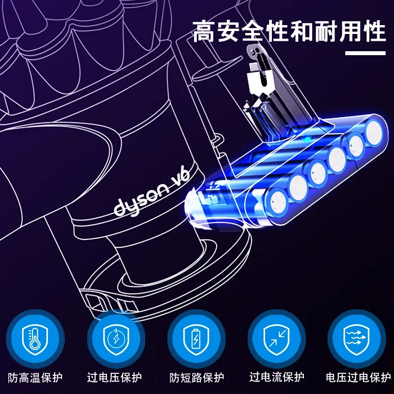 2022 New V6 21.6V 9800mAh Li-ion Battery for Dyson DC58 DC59 DC61 DC62 Vacuum Cleaner SV09 SV07 SV03 SV04 SV06 SV05 | Электроника
