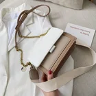 Маленькая сумка для женщин, маленькая квадратная сумочка, простая сумка-мессенджер на цепочке, Модный чехол из искусственной кожи с клапаном, лето 2020