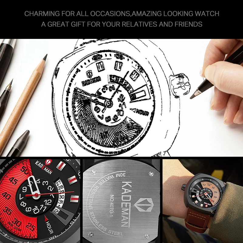 Оригинальные спортивные мужские часы военные кварцевые квадратные высокое