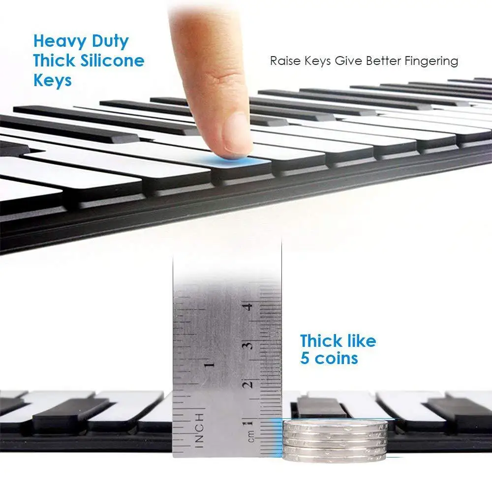 Портативная рулонная USB миди-клавиатура для пианино с 49 клавишами ручная