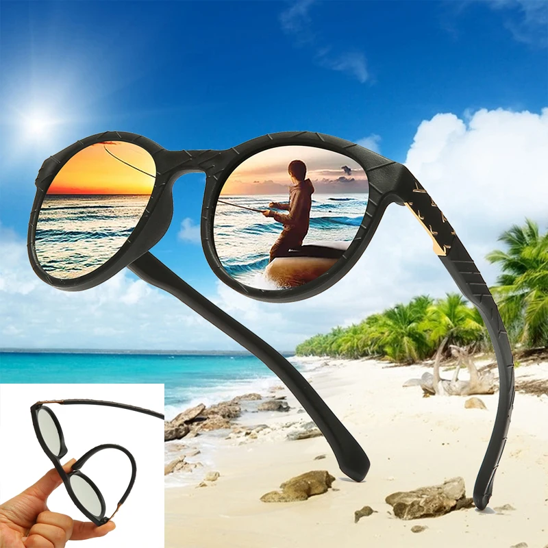 Tr90 Polaroid Sunglasses Round Flexible Driving Rubber Square Sun Glasses Famous Brand Men Polarized Sunglases for Women Men