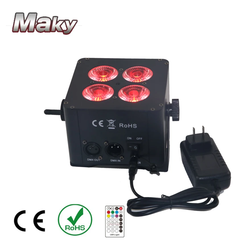 Заказ образца бесплатная доставка 4 светодиода 18 Вт миниатюрная беспроводная