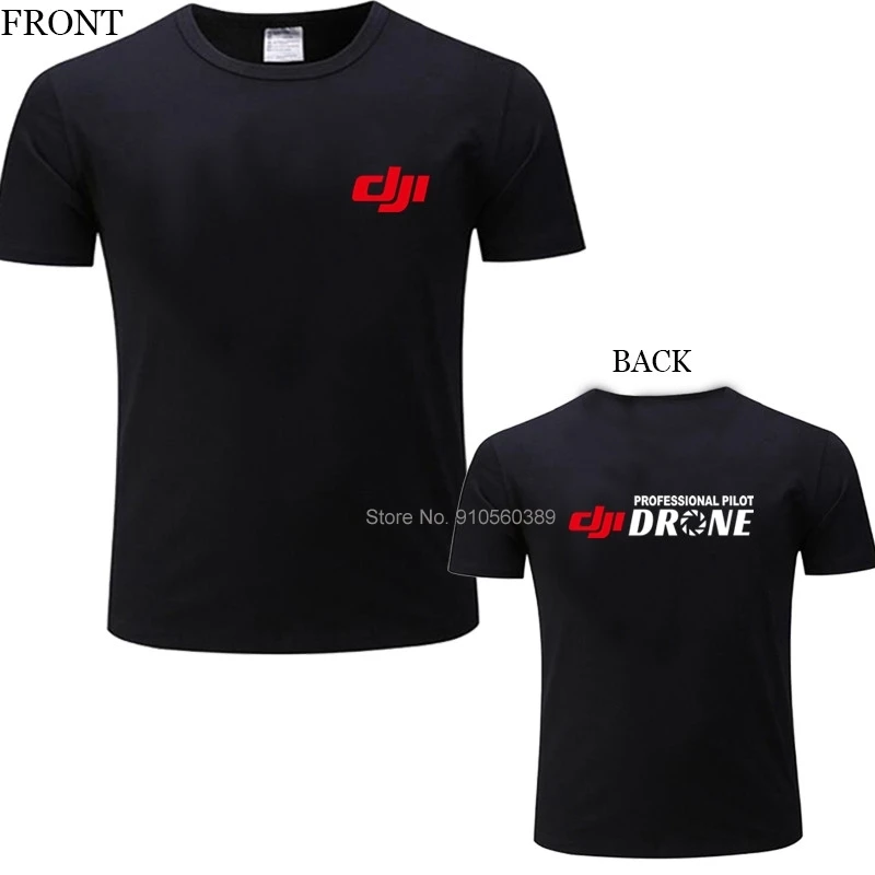 Футболка мужская с дроном DJI professional pilot тенниска из хлопка короткими рукавами