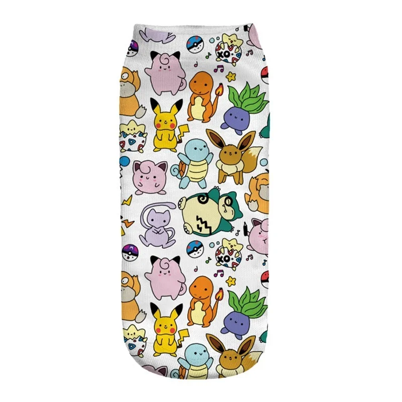 Calcetines con estampado de dibujos animados de Pok&eacute;mon para mujer, medias de Pikachu, Squirtle, Bulbasaur para ni&ntilde;os y ni&ntilde;as, Ventas Directas-4
