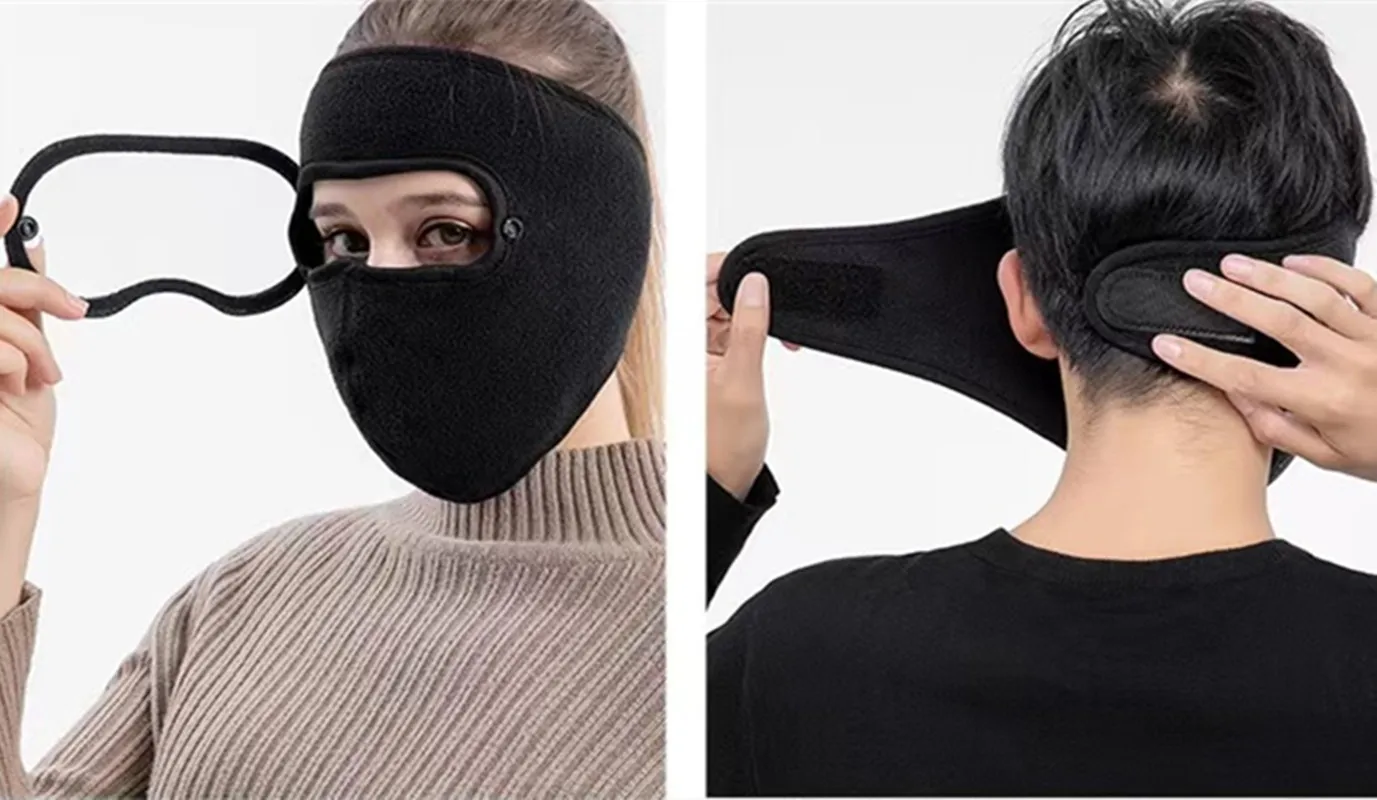 Осенне-зимняя мужская и женская маска велосипедная Лыжная дышащая флисовая