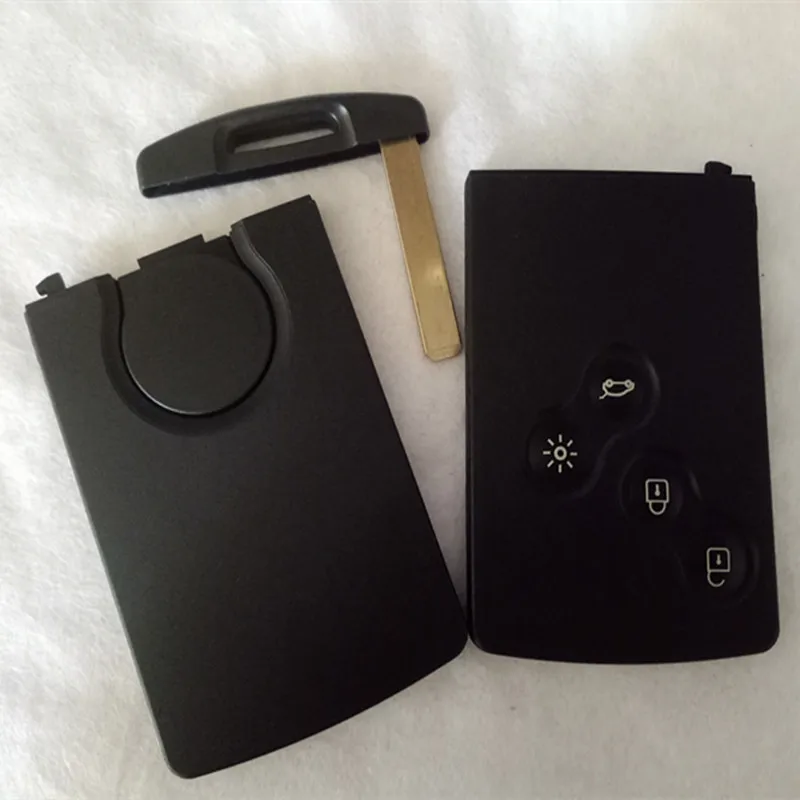 

DAKATU 5PCS 4 Button Auto Car Key Shell Case for Renault Laguna Koleos Remote Smart Key Card with Insert Small Uncut Blank Blade