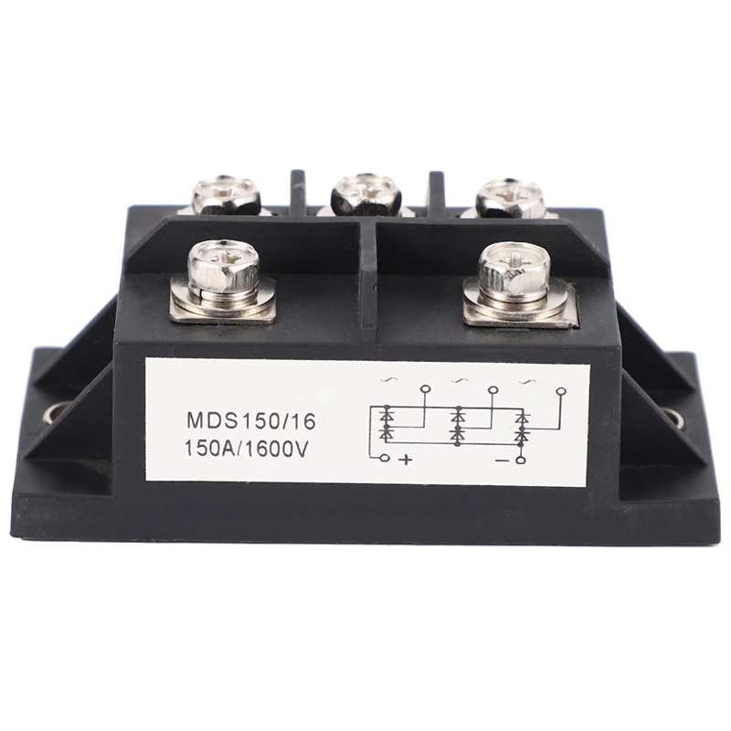 

MDS150A 3-фазный диодный мост выпрямитель 150A Amp 1600V медь 150 градусов Цельсия 80X40x33mm металлический чехол диодный мост управление 66 мм черный