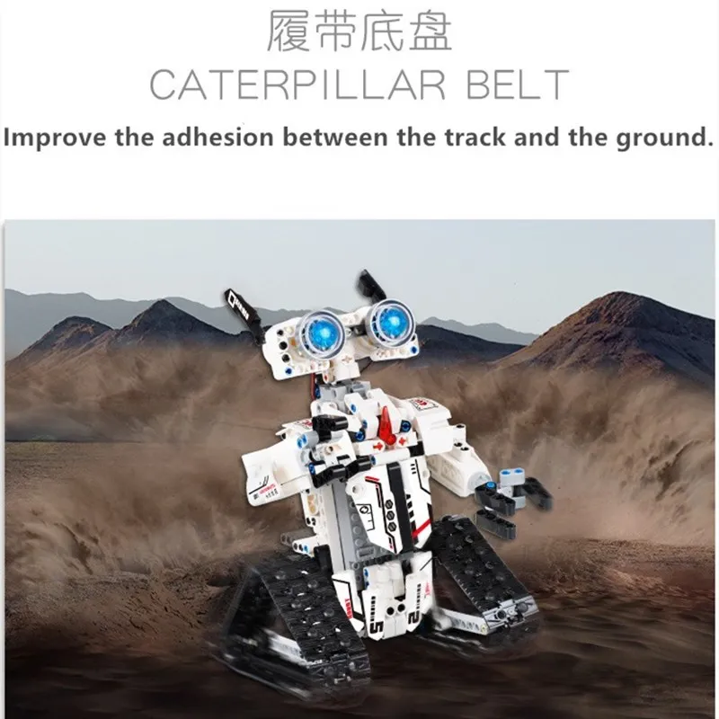 Remote Control APP Programming Robot 2.4G RC Movable Crawler Type Gravity Sensor Path Mode Assembled Building Block Toy | Игрушки и