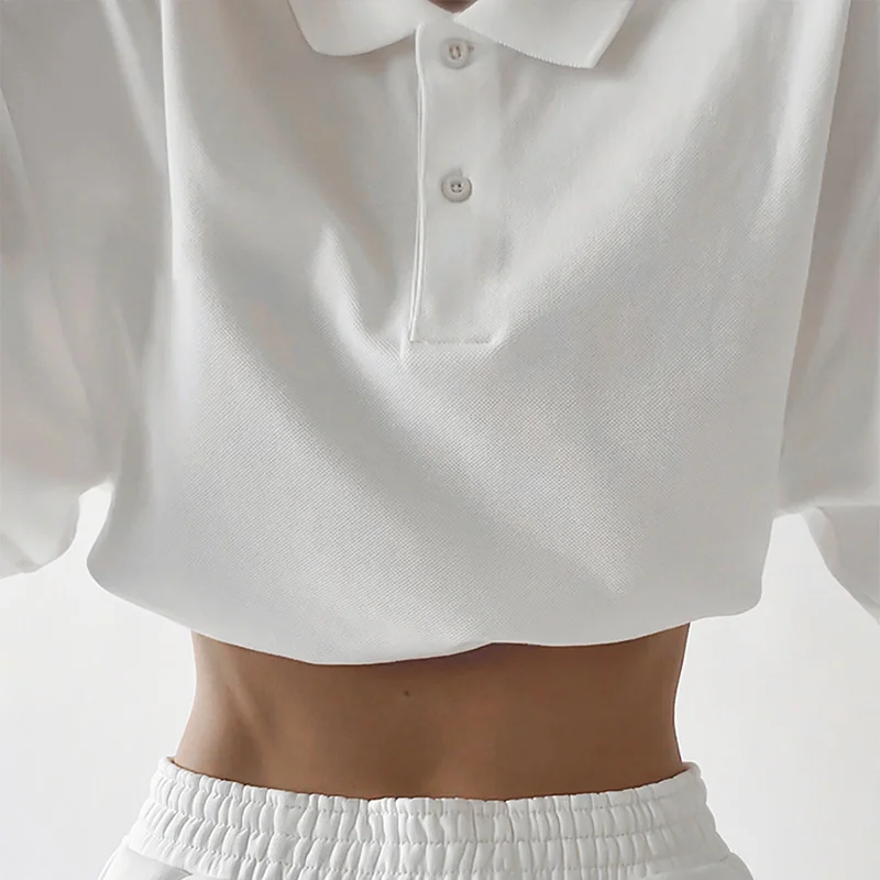 

Simple Casual Polo-neck Knit Women Shorts Set White Short Sleeve Button Tshirt And High Waist Trousers Female Tracksuits Summer