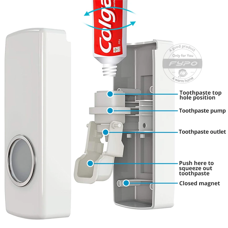 Автоматический диспенсер для зубной пасты с держателем зубных щеток|Держатели