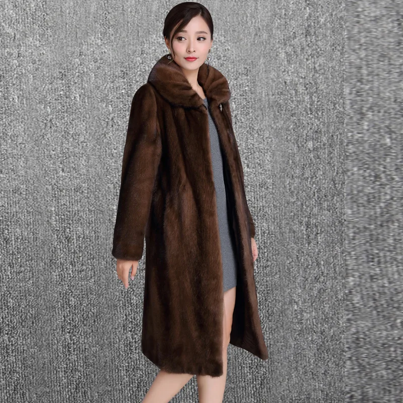 Natural Fur Coats Winter Women Mink Fur Coat Female Genuine Leather Jackets Ladies Oversize Warm Thick Detachable Long 2021 New