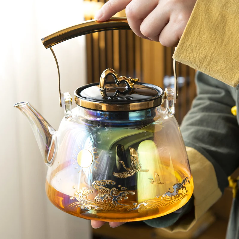 

Household Travel Teapot Cover Dispenser Borosilicate Glass Teapot with Infuser Decoration Jarra Cristal Kitchen Supplies DK50TP
