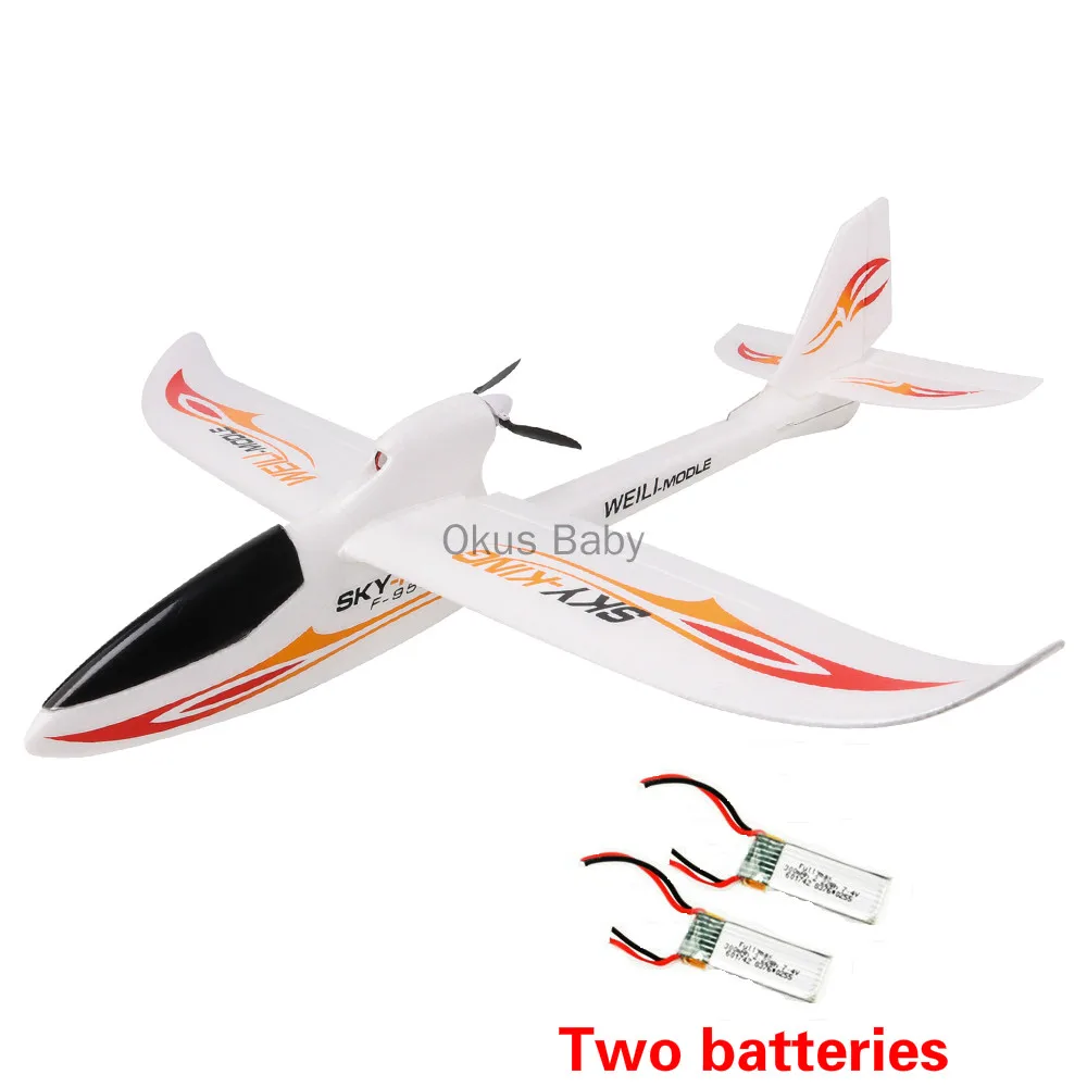 Абсолютно 2,4G 3Ch RC самолет с фиксированным крылом самолет наружные игрушки Дрон для подарков - Цвет: Two batterie Orange