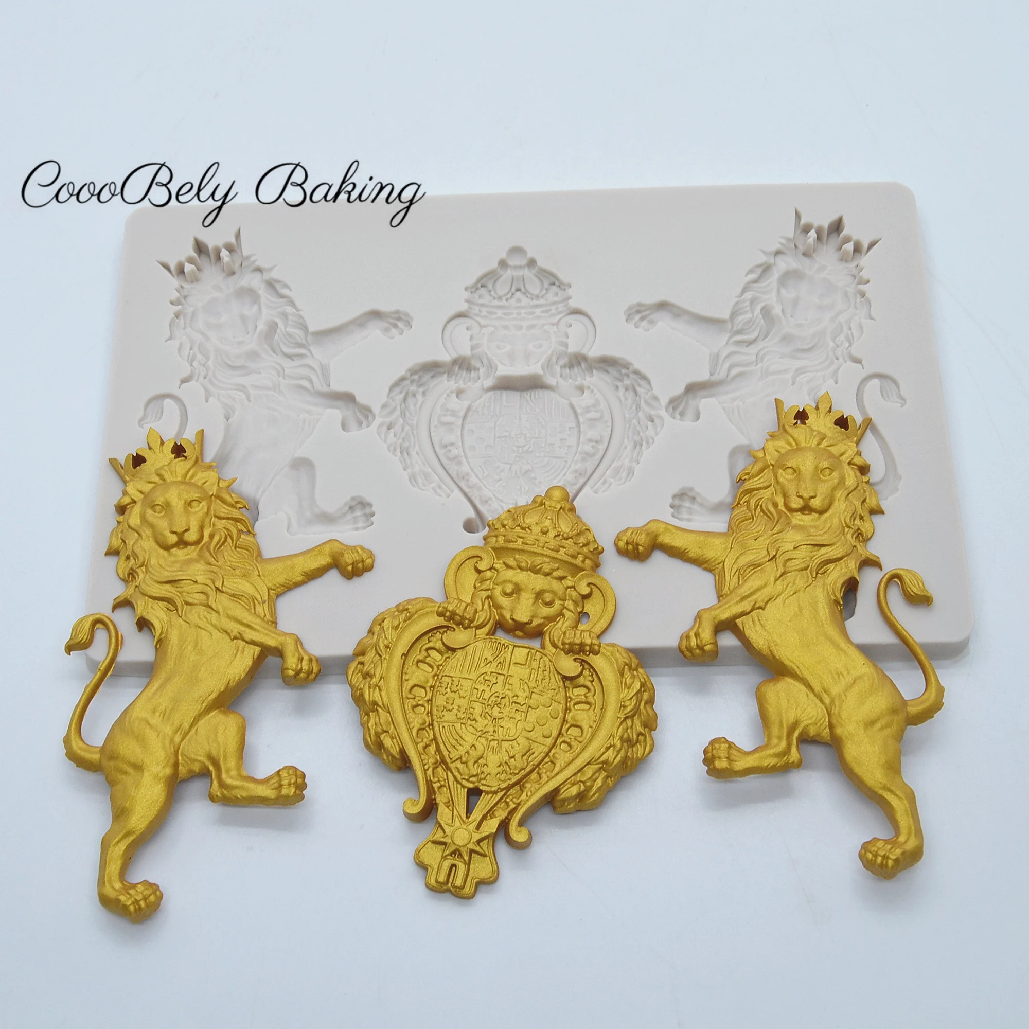 DIY 3D Lion Crown Fondant Cake Decorating Tools Cupcake Chocolate Wedding Cake Border Silicone Molds Kitchen Baking Moulds M2050