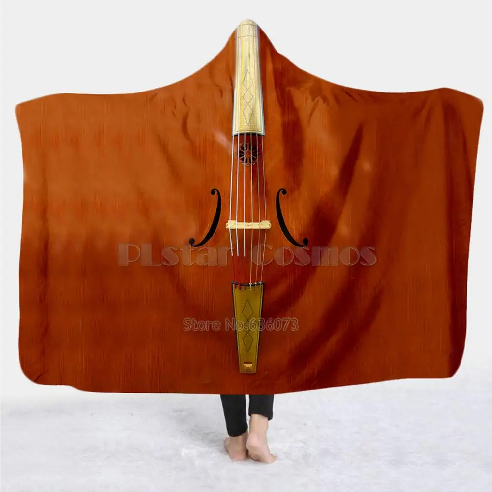 

Violin Guitar art Musical instrument Blanket Hooded Blanket 3D full print Wearable Blanket Adults men women Blanket style-16