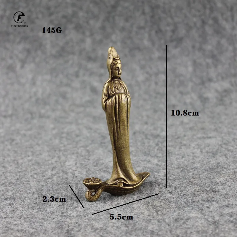 Античная Медь Статуя Гуаньинь Будды сандаловое дерево держатель для благовоний