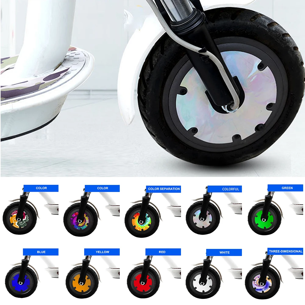 

12*12cm PVC Electric Scooter Front Wheel Sticker Multi-colors Waterproof Motor Protective Shell Kick Cover for Xiaomi 365
