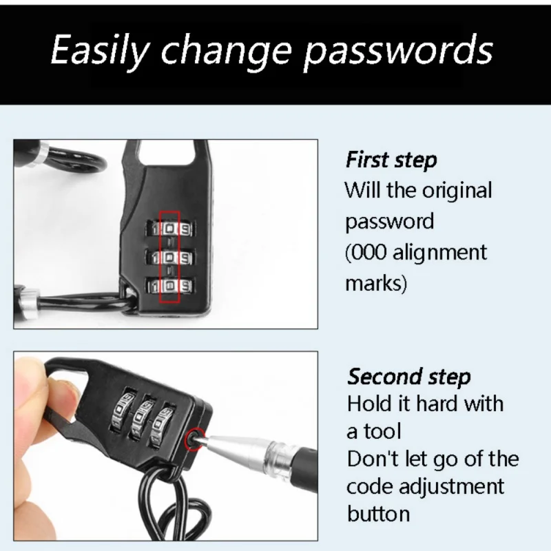 

Bicycle Lock Helmet Wire Rope Code Lock Bicycle Security Lock Bicycle Equipment MTB Anti-theft Lock Mountain Bike Wire Rope