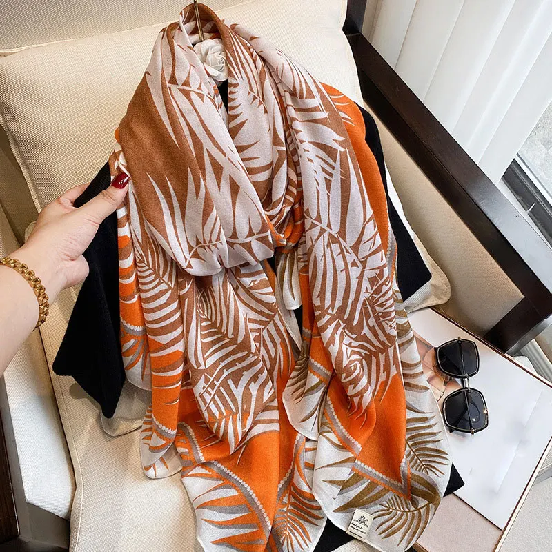 

2022 cotton Scarf for Women Foulard Female Bandana scarves shawls wraps soft pashimina Echarpe beach stole luxury brand hijab