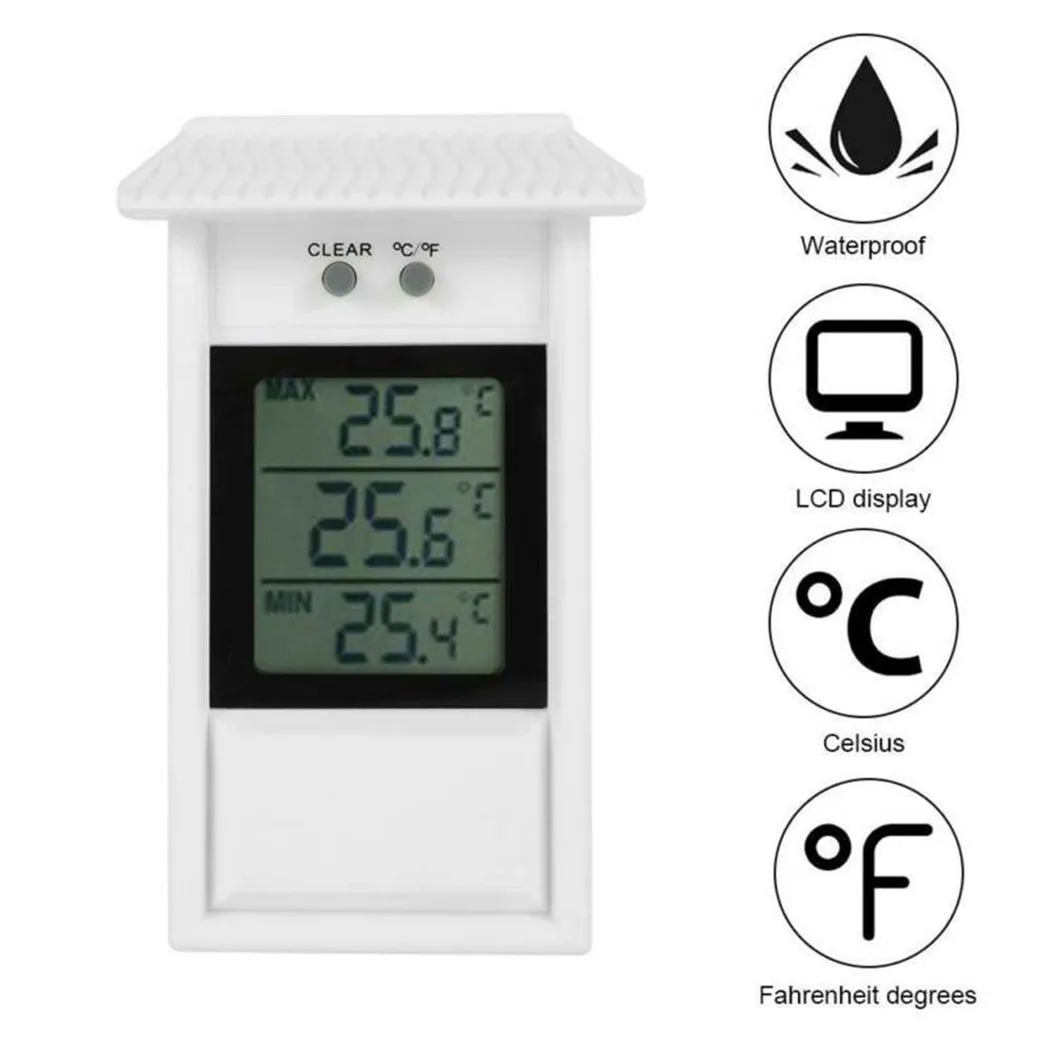 

Digital Thermometer Display Garden Greenhouse Indoor Outdoor Room Wall