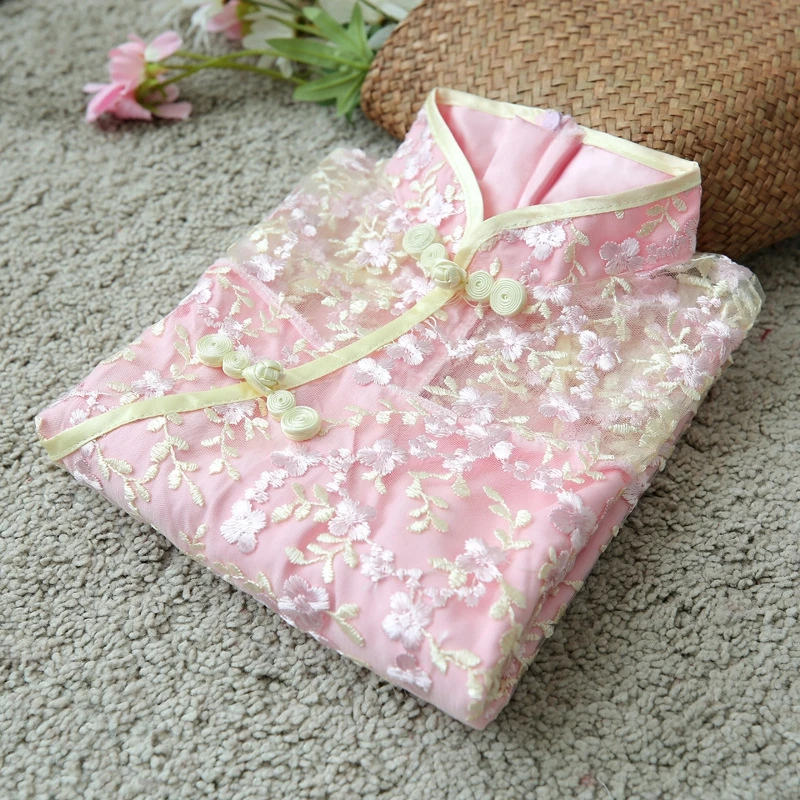 Милое детское платье Qipao свадебное кружевное для девочек с вышивкой элегантное