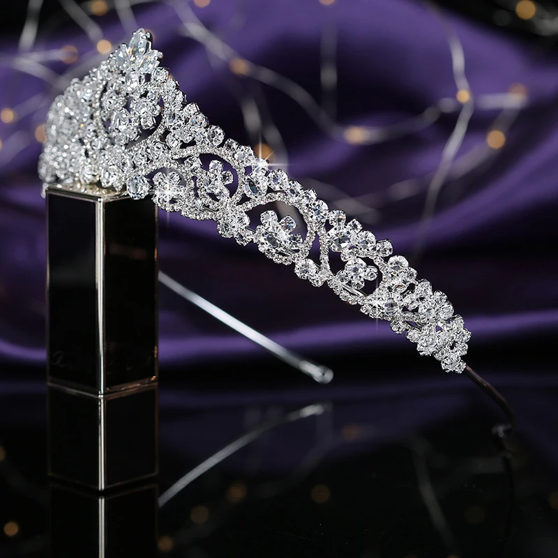 Тиары и короны со сверкающим цирконием корона в форме сердца свадебные