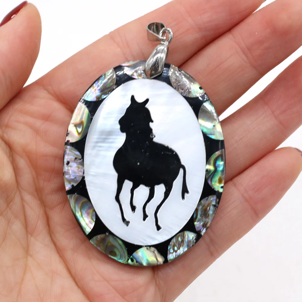 Очаровательные естественные ракушки кулон эллиптический из перламутровых