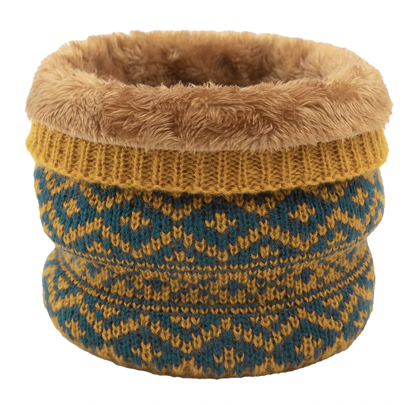 

Winter Thick Knitted Neck Bib Neck Warmer Ring Scarf Outdoor Ski Climbing Scarf Velvet Collar Scarves Unisex Twist Ring Scarf