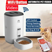 videobuttonwifi 4l6l automatic pet cat feeder dog bowl smart dogs food dispenser remote control app timer for kitten cats