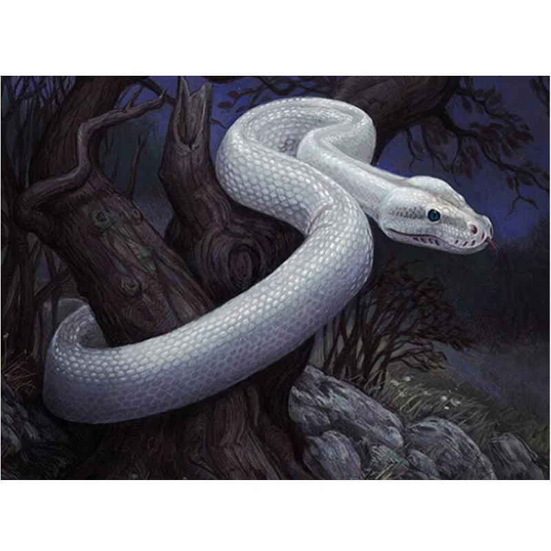 Алмазная картина Стразы diy алмазная живопись полный квадрат белая змея вышивка