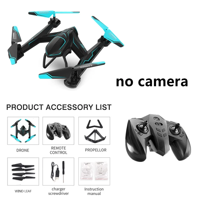 No Camera Мини-Дрон с широкоугольной камерой Радиоуправляемый вертолет с WiFi FPV удерживающий высоту RC Квадрокоптер с VR очками игрушки для детей# E - Цвет: No Camera