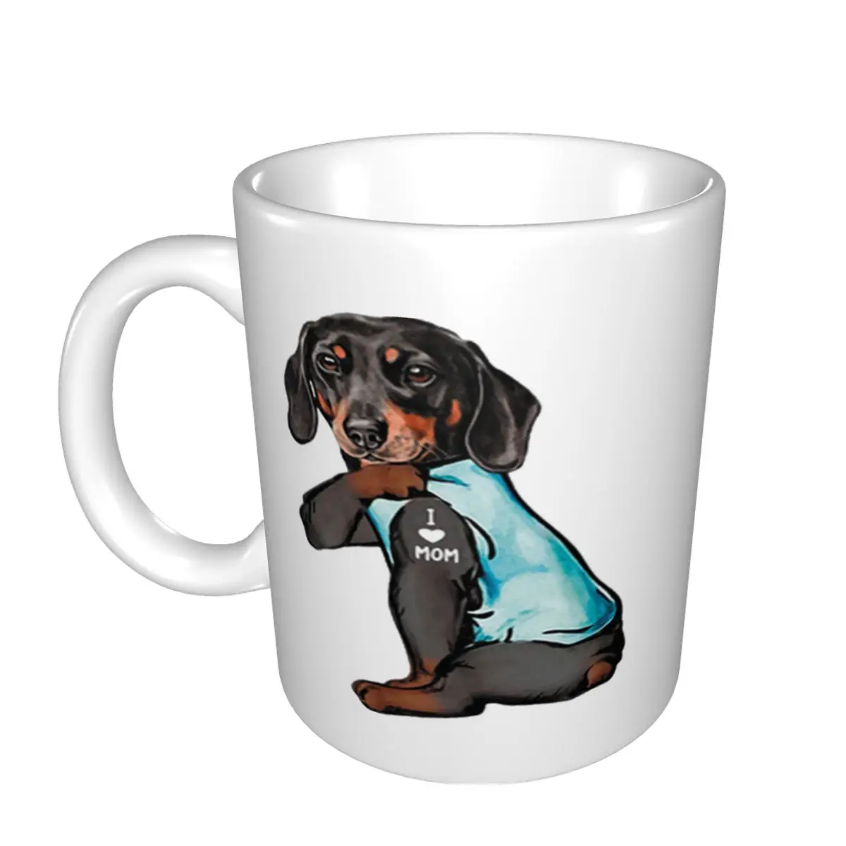 Кружка для влюбленных с татуировкой таксы я люблю маму и собаку кофейная чашка