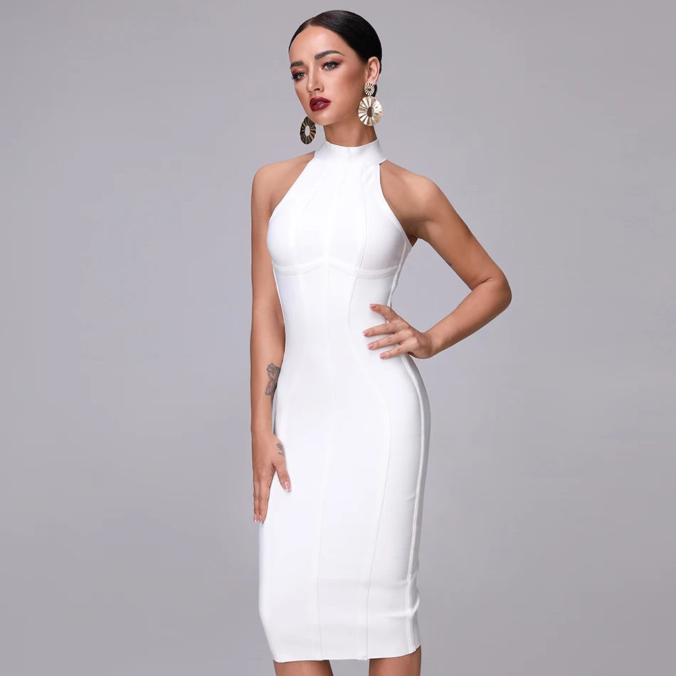 Сью мечта женское 2021 Новое Сексуальное Белое платье без рукавов с высоким