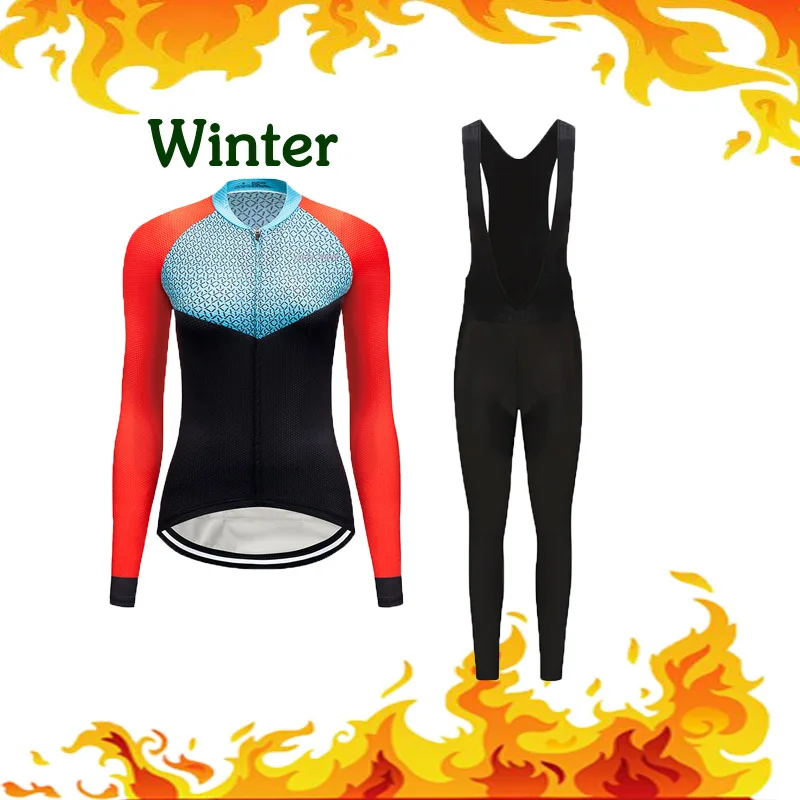 Зимний женский комплект из Джерси для велоспорта термальная флисовая одежда