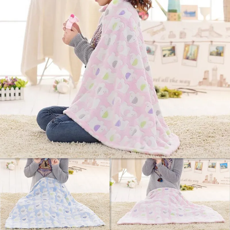 

100*80cm Baby Blanket & Swaddling Newborn Thermal Coral Velvet Blanket Cartoon Air Conditioning Quilt Cotton Quilt Baby Products