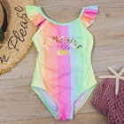 Новинка 2021, летний купальник для девочек, купальный костюм для девочек 3-8 лет, слитный купальный костюм для маленьких девочек с единорогом, пляжный купальный костюм с мультяшным дизайном, 216