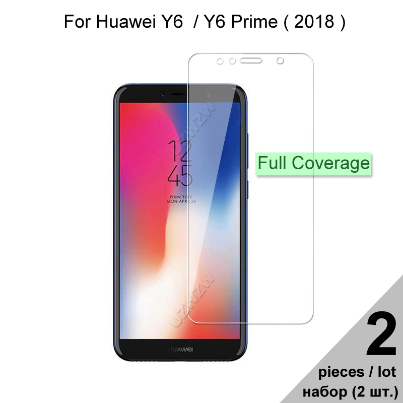Закаленное стекло для Huawei Y6 2018 Prime полное покрытие защита экрана Защитное