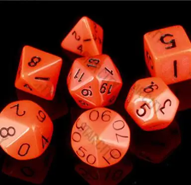 ORANGE 7 шт./пакет многогранные кости набор D4, D6, D8, D10, D10%, D12, D20 красочные аксессуары для Настольная игра RPG Подземелья и Драконы DnD MTG - Цвет: ORANGE