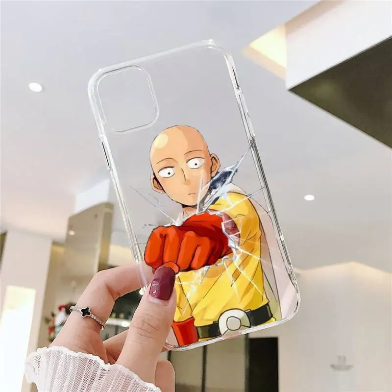 

Anime One Punch Man Phone Case Transparent soft For iphone 5 5s 5c se 6 6s 7 8 11 12 plus mini x xs xr pro max