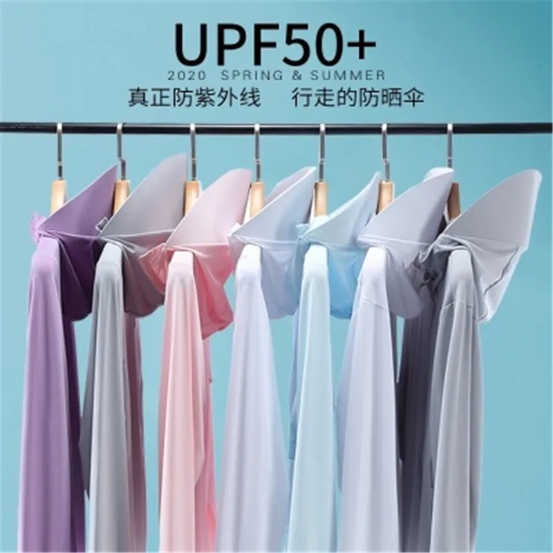 

Солнцезащитная одежда для женщин 2021 Новинка UPF50 + анти-ультрафиолетовая дышащая ледяная шелковая эластичная Солнцезащитная одежда для мужч...