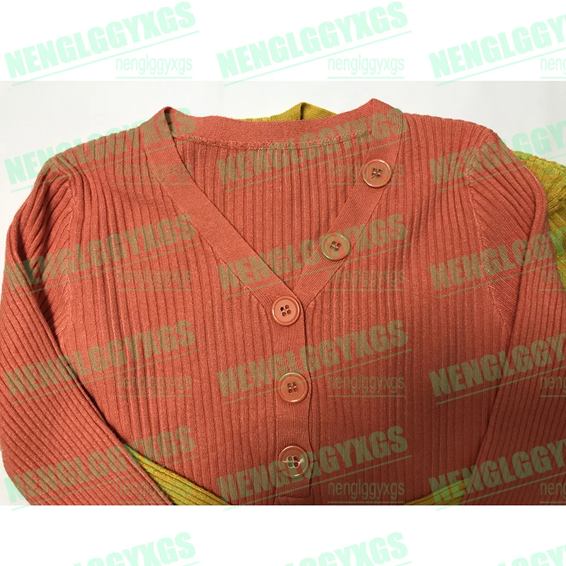 Большие размеры женские свитера с пуговицами весна осень зима однотонный